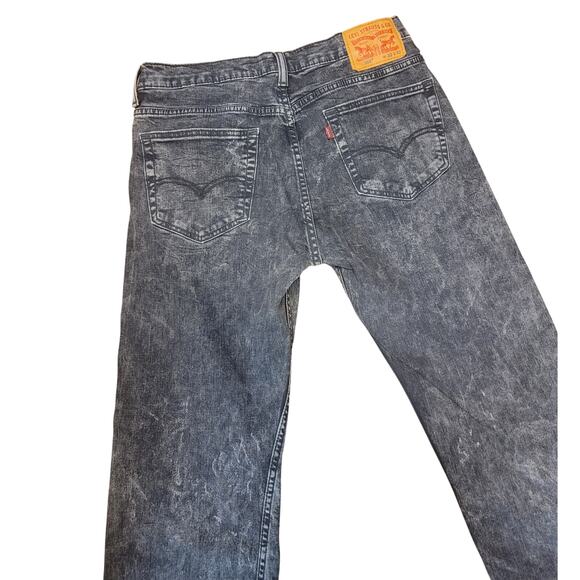 Men's Levi's 569 Loose Straight Black Acid Wash Distressed Jeans 32x32 - Picture 5 of 6